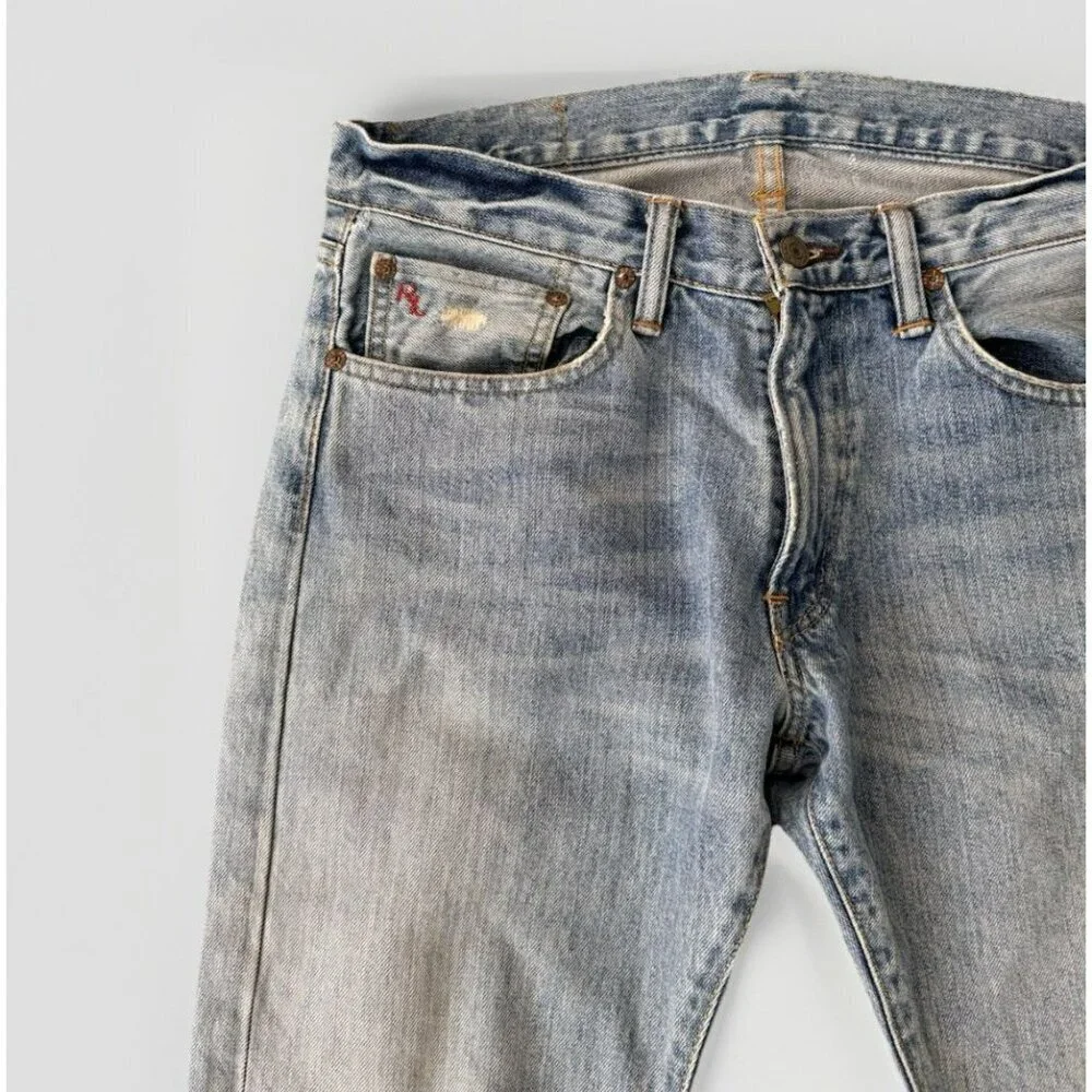 Polo Ralph Lauren Jeans 30x30 Light Wash Straight Fit Vintage Fade Denim